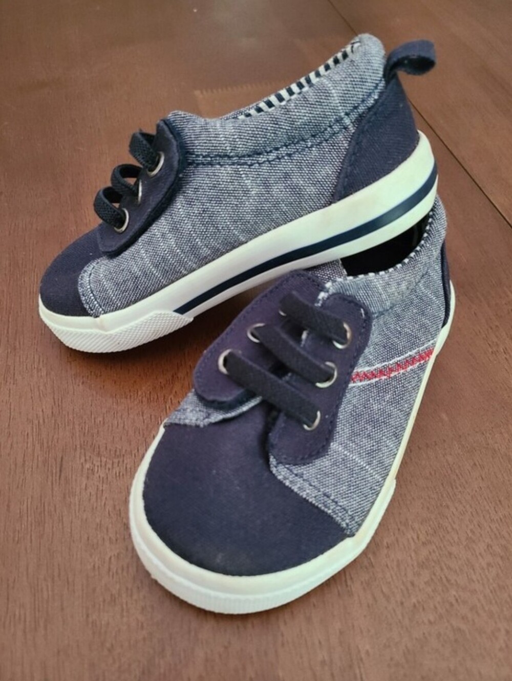 Wonder Nation Toddler Boys Canvas Slip On Sneakers Navy Denim Size 5